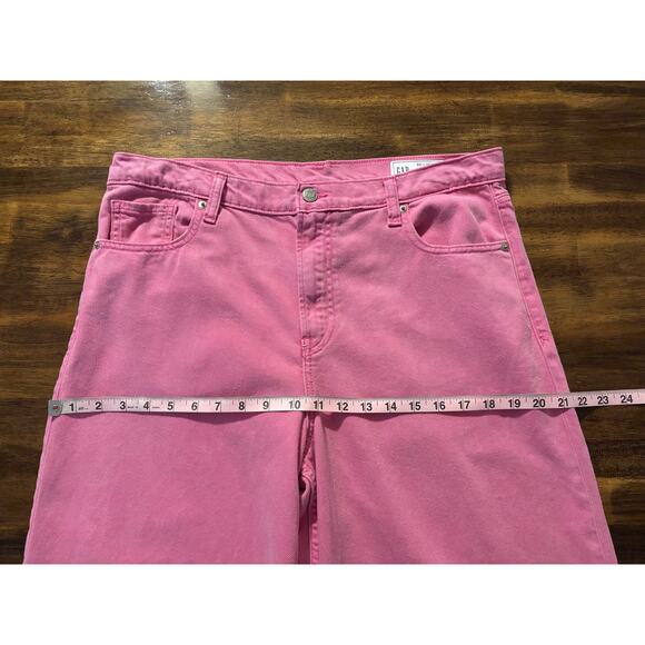 Gap Women's 30R / 10 - 34 x 29 Baggy Wide Leg Mid Rise Ultrasoft Denim Pink - Picture 11 of 16